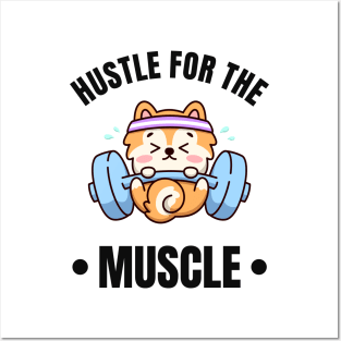 Training Muscles Cute Dog Puppy Workout Posters and Art